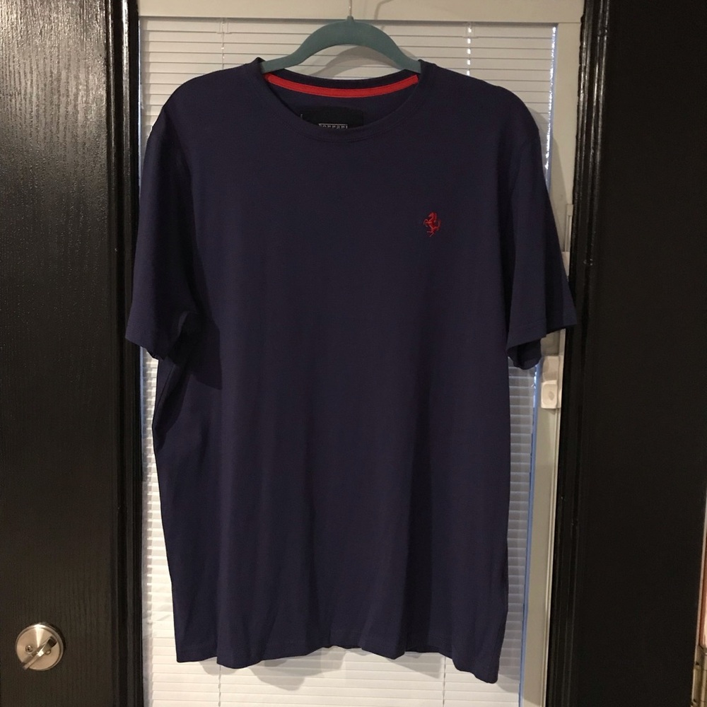 NWT Ferrari Navy Blue Men's Shirt, Size XL